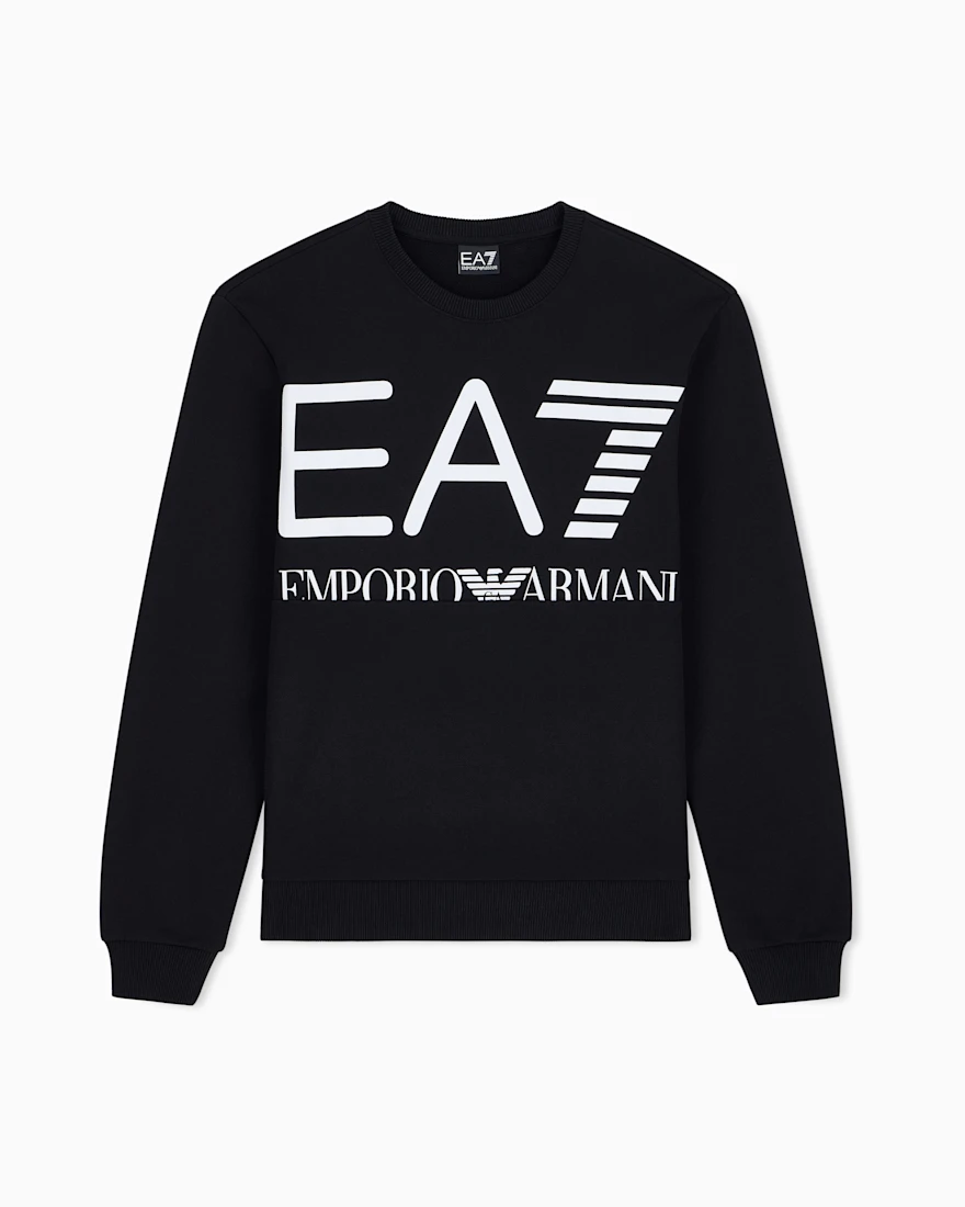 Світшот EA7 Logo Series regular fit з логотипом з бавовни
